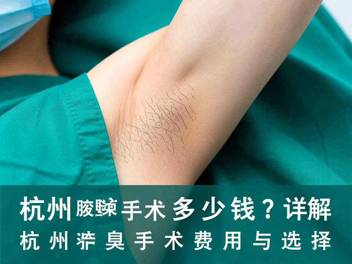 杭州腋臭手术治疗多少钱？详解杭州腋臭手术费用与选择