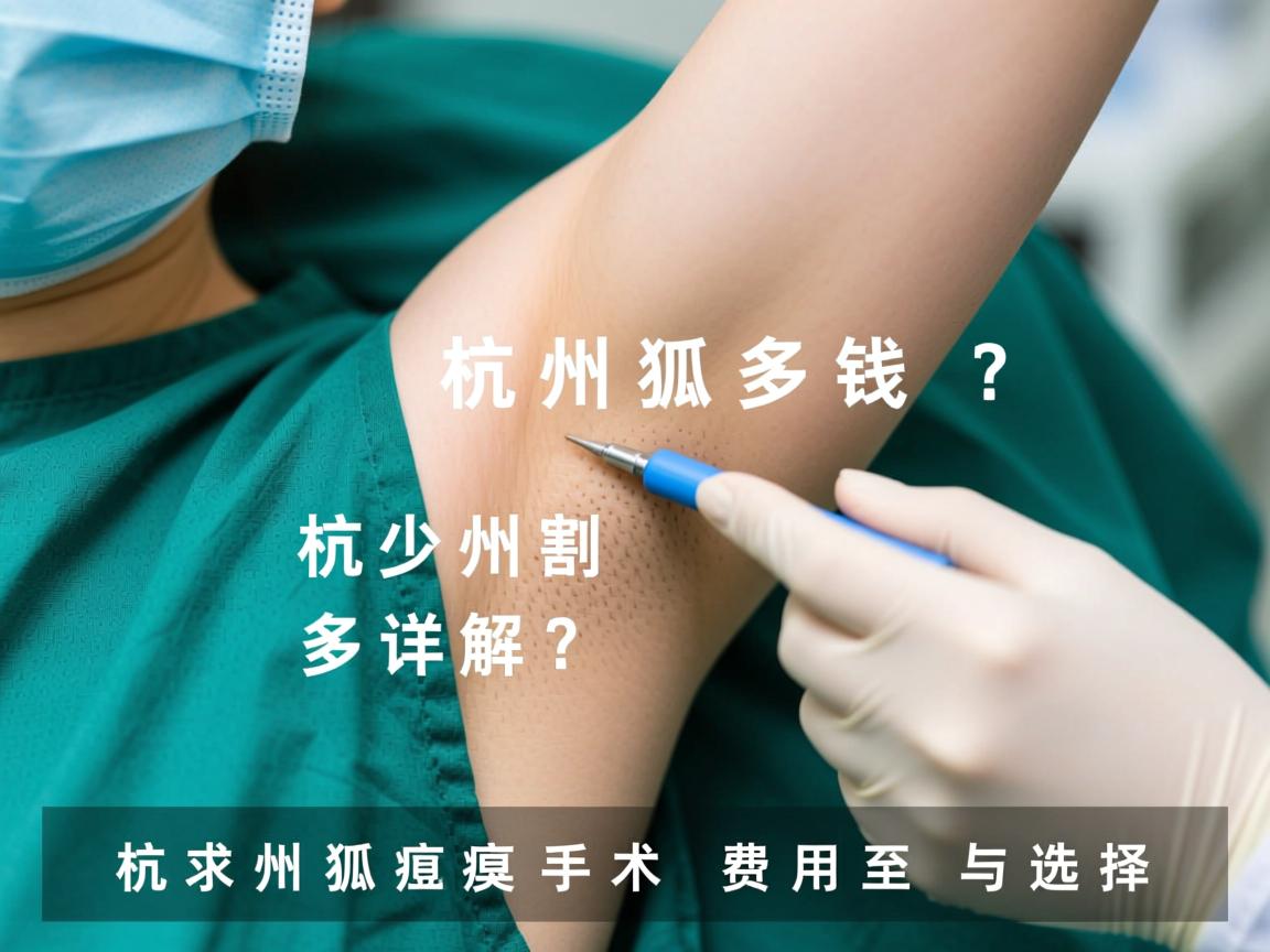 杭州割狐臭多少钱？详解杭州狐臭手术费用与选择