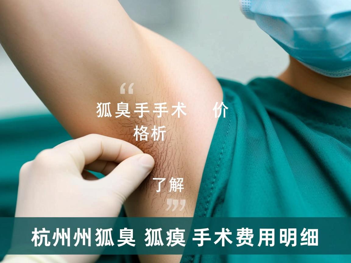 杭州狐臭手术价格解析，了解杭州狐臭手术费用明细