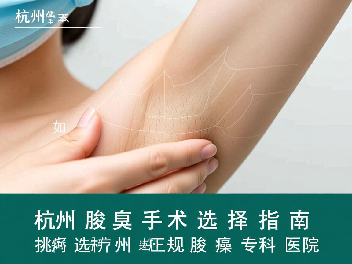 杭州腋臭手术选择指南，如何挑选杭州正规腋臭专科医院