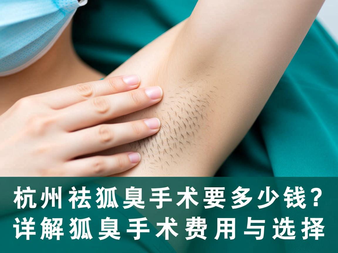 杭州祛狐臭手术要多少钱？详解杭州狐臭手术费用与选择