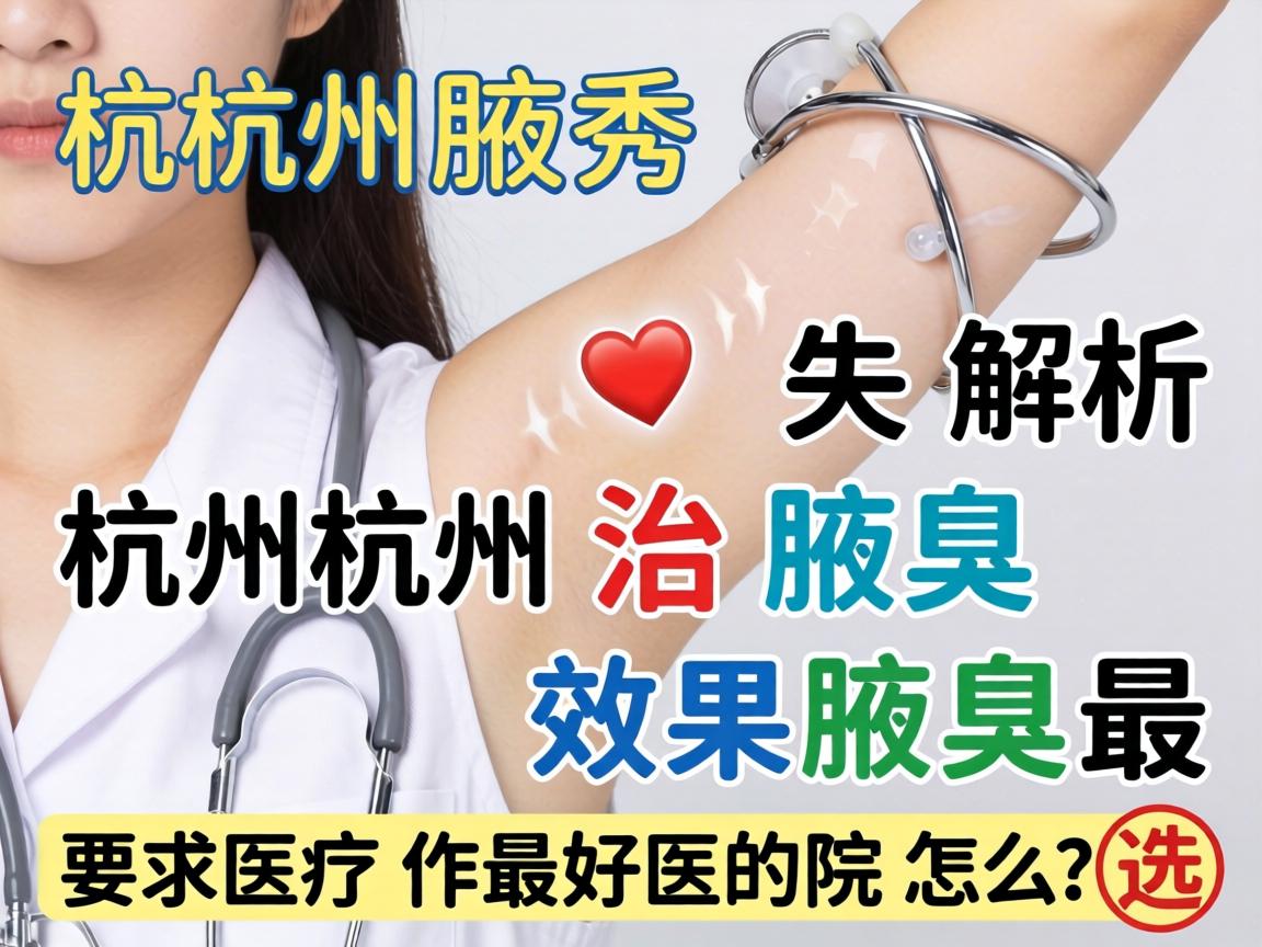 杭州腋秀解析，杭州治腋臭效果最好的医院怎么选？