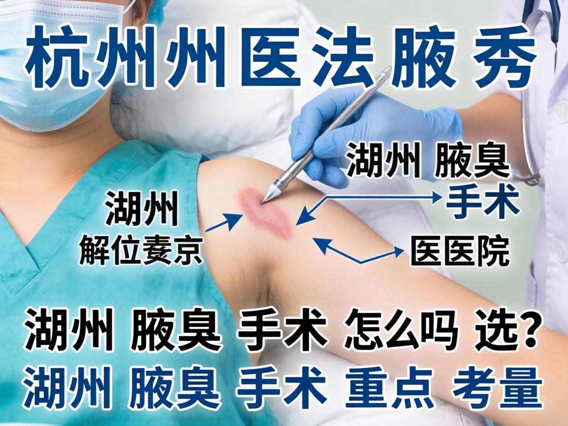 杭州腋秀解析，湖州腋臭手术医院怎么选，湖州腋臭手术重点考量
