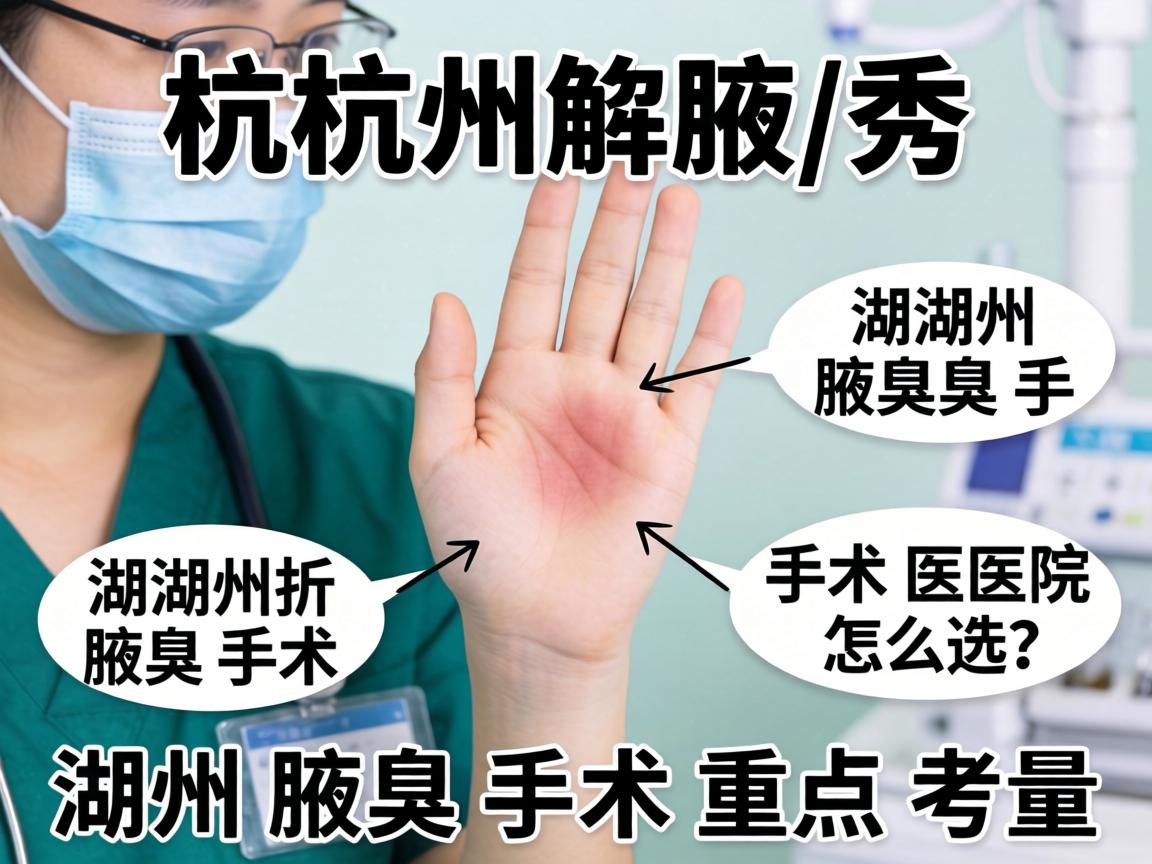 杭州腋秀解析，湖州腋臭手术医院怎么选，湖州腋臭手术重点考量