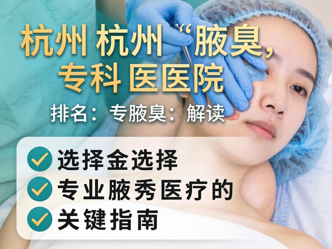 杭州腋臭专科医院排名解读，选择专业腋秀医疗的关键指南
