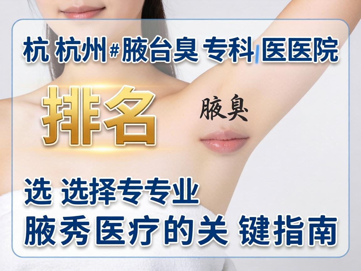 杭州腋臭专科医院排名解读，选择专业腋秀医疗的关键指南
