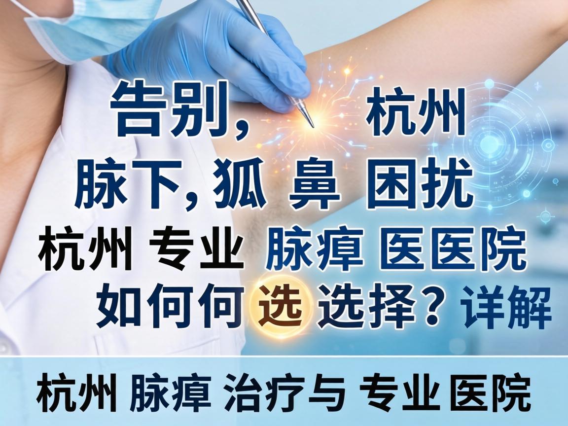 告别腋下狐臭困扰，杭州专业腋臭医院如何选择？详解杭州腋臭治疗与专业医院