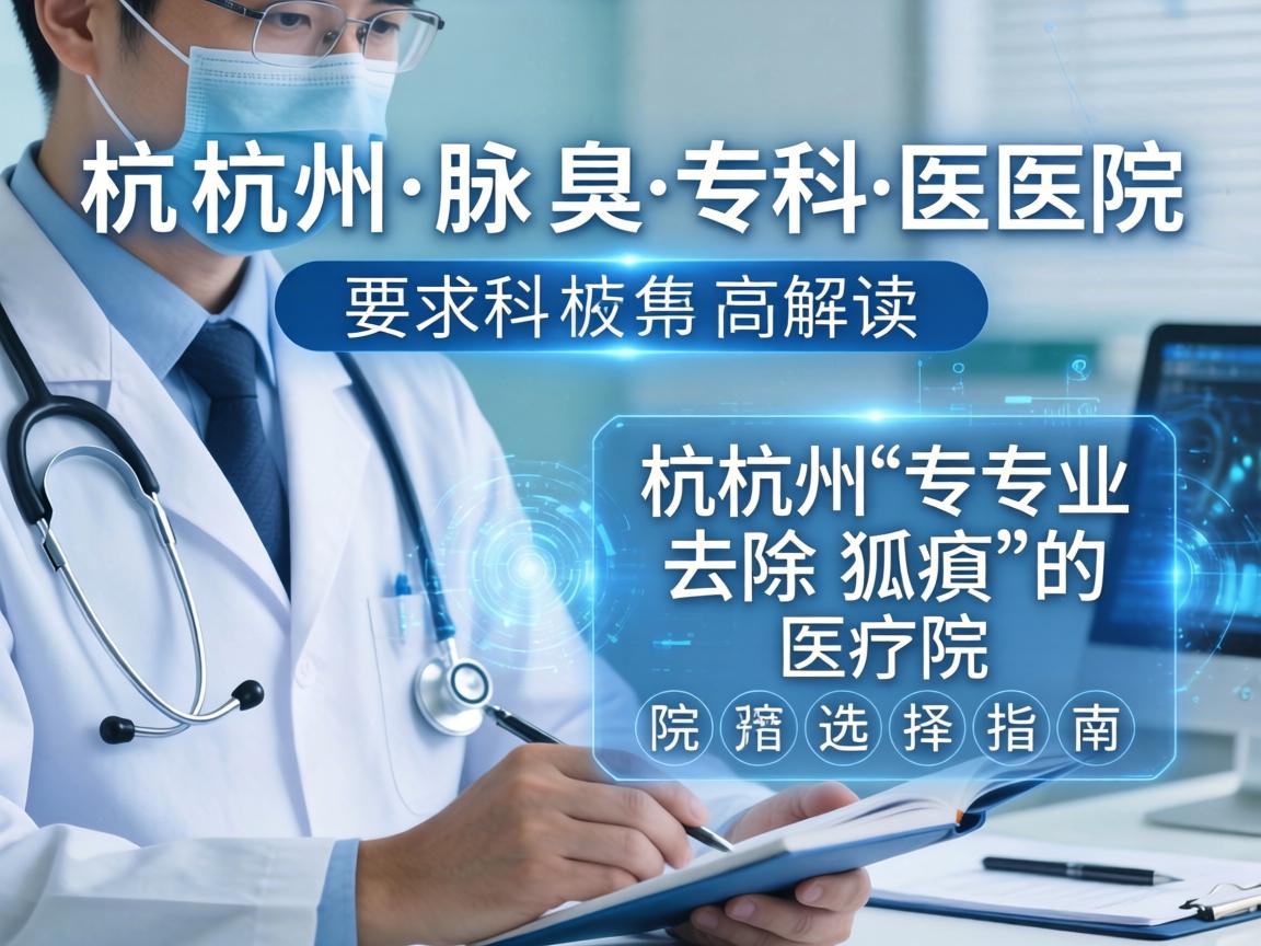 杭州腋臭专科医院解读，杭州专业去除狐臭的医院选择指南