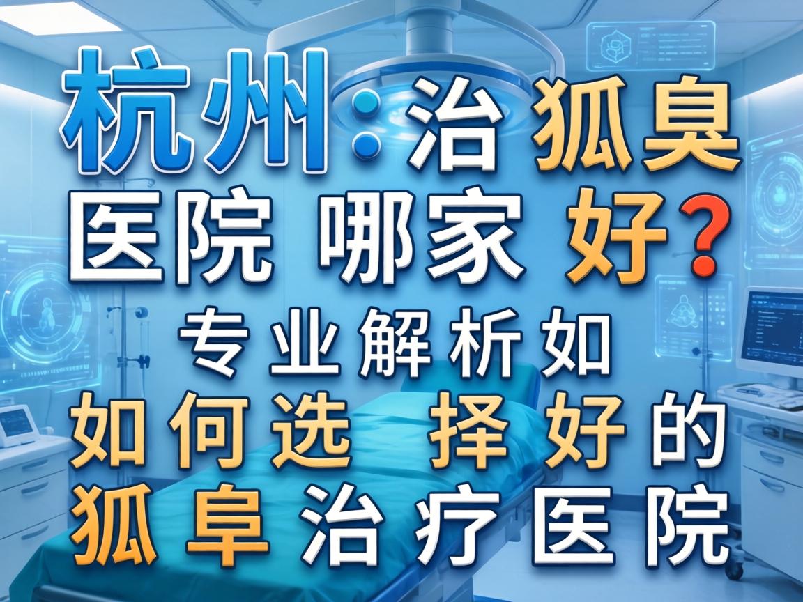 杭州治狐臭医院哪家好？专业解析如何选择好的狐臭治疗医院