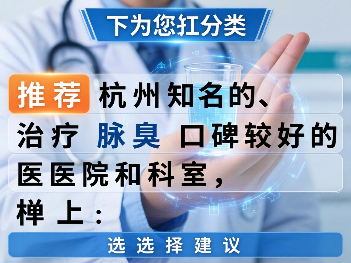 以下为您分类推荐杭州知名的、治疗腋臭口碑较好的医院和科室,并附上选择建议 以下为您分类推荐杭州知名的、治疗腋臭口碑较好的医院和科室,并附上选择建议