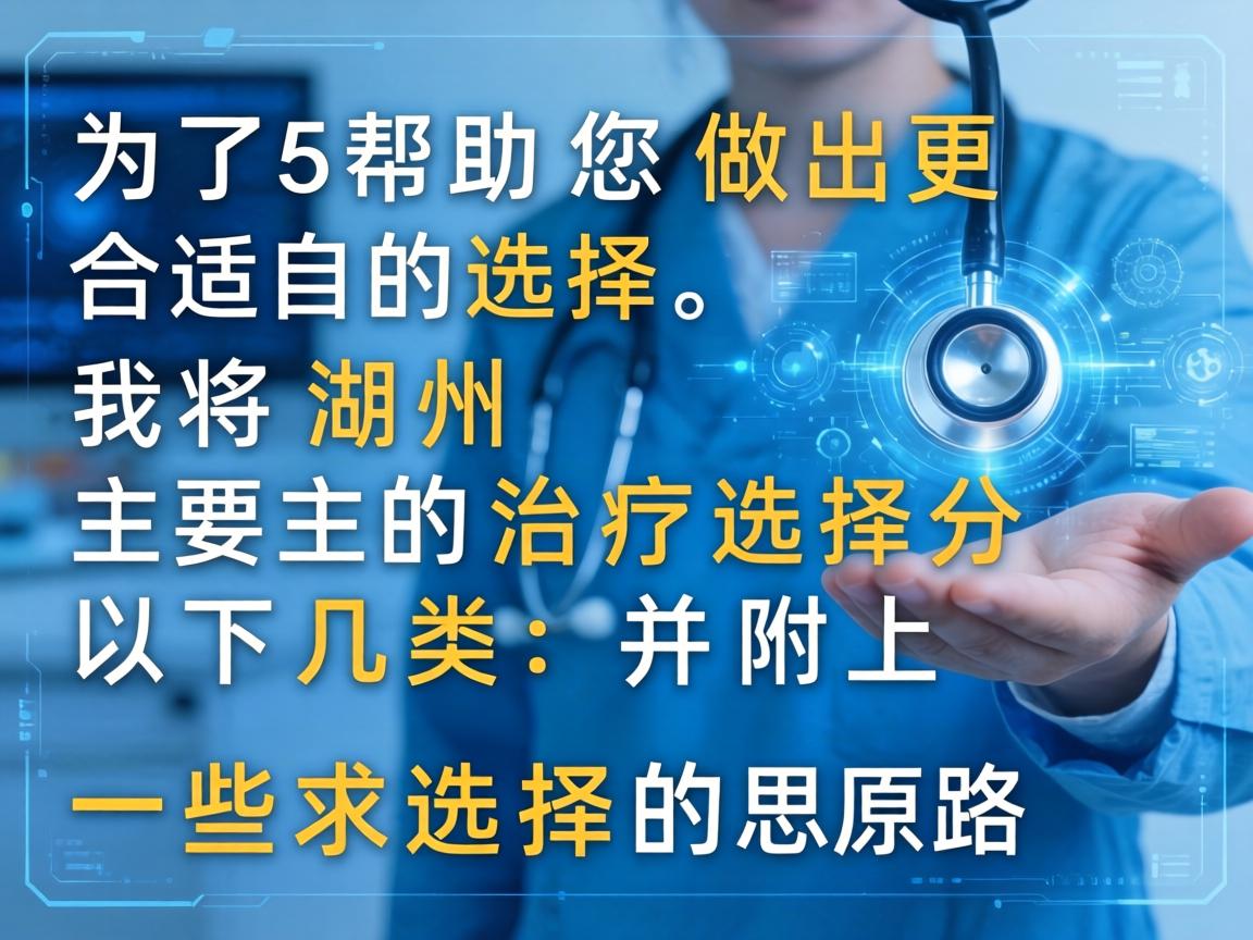 为了帮助您做出更合适的选择,我将湖州主要的治疗选择分为以下几类,并附上一些选择的思路 为了帮助您做出更合适的选择,我将湖州主要的治疗选择分为以下几类,并附上一些选择的思路