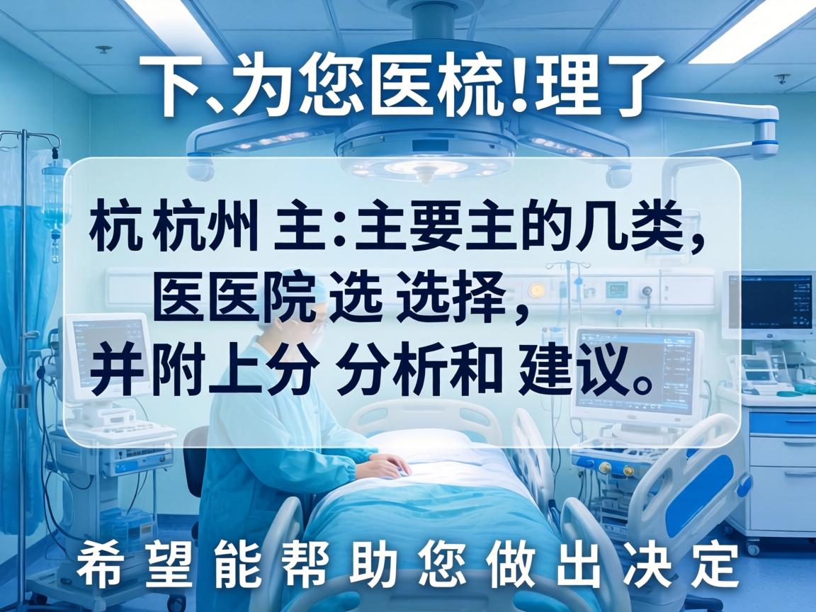 以下为您梳理了杭州主要的几类医院选择，并附上分析和建议，希望能帮助您做出决定