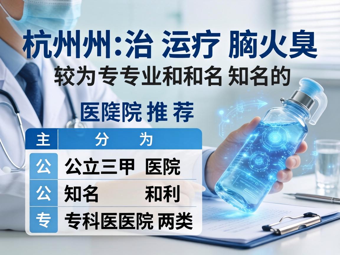 以下是杭州治疗腋臭较为专业和知名的医院推荐，主要分为公立三甲医院和知名专科医院两类