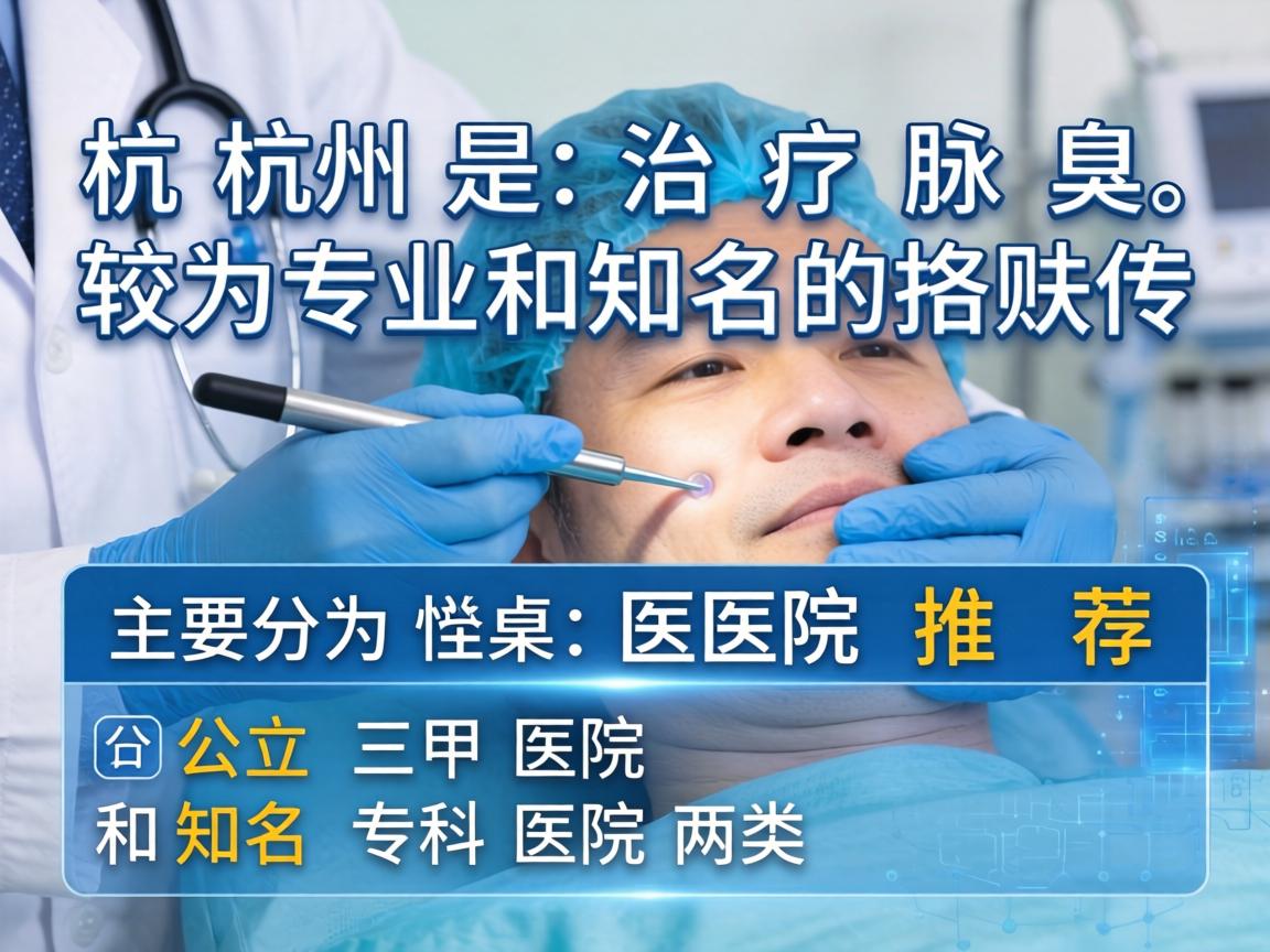 以下是杭州治疗腋臭较为专业和知名的医院推荐，主要分为公立三甲医院和知名专科医院两类