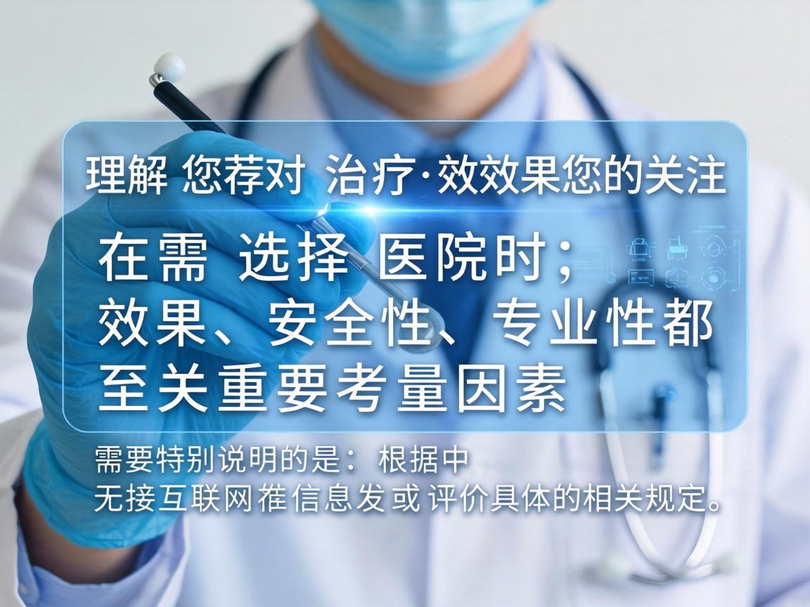 理解您对治疗效果的关注。在选择医院时,效果、安全性和专业性都是至关重要的考量因素。需要特别说明的是,根据中国互联网信息发布的相关规定,我无法直接推荐或评价具体的医疗机构 理解您对治疗效果的关注。在选择医院时,效果、安全性和专业性都是至关重要的考量因素。需要特别说明的是,根据中国互联网信息发布的相关规定,我无法直接推荐或评价具体的医疗机构
