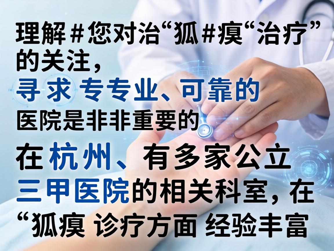 理解您对狐臭治疗的关注，寻求专业、可靠的医院是非常重要的。在杭州，有多家公立三甲医院的相关科室在狐臭诊疗方面经验丰富