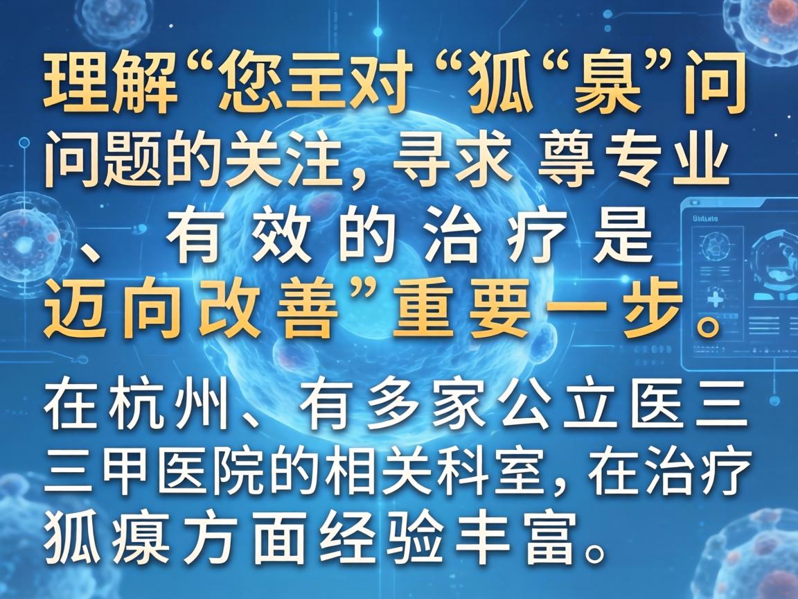理解您对狐臭问题的关注，寻求专业、有效的治疗是迈向改善的重要一步。在杭州，有多家公立三甲医院的相关科室在治疗狐臭方面经验丰富