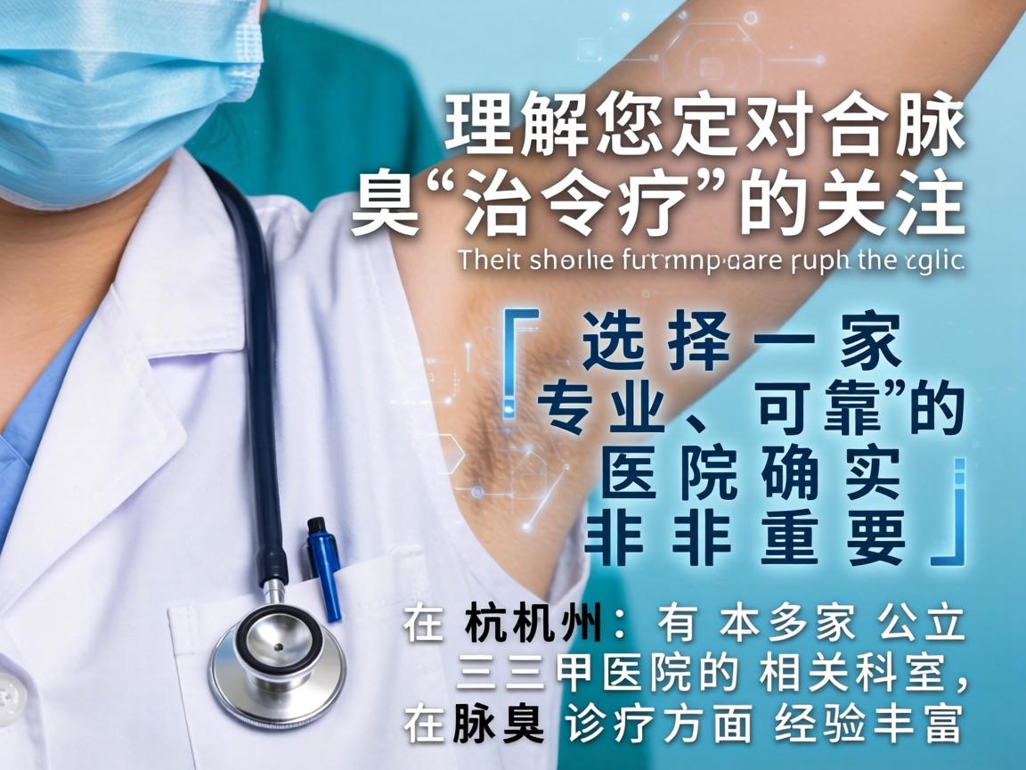 理解您对腋臭治疗的关注，选择一家专业、可靠的医院确实非常重要。在杭州，有多家公立三甲医院的相关科室在腋臭诊疗方面经验丰富