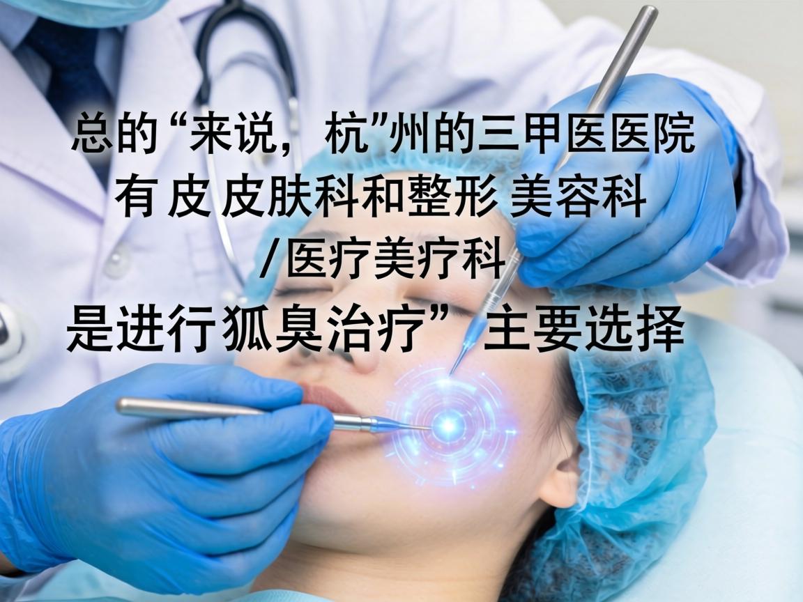 总的来说，杭州的三甲医院皮肤科和整形美容科/医疗美容科是进行狐臭治疗的主要选择