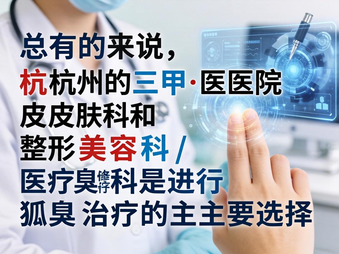 总的来说，杭州的三甲医院皮肤科和整形美容科/医疗美容科是进行狐臭治疗的主要选择