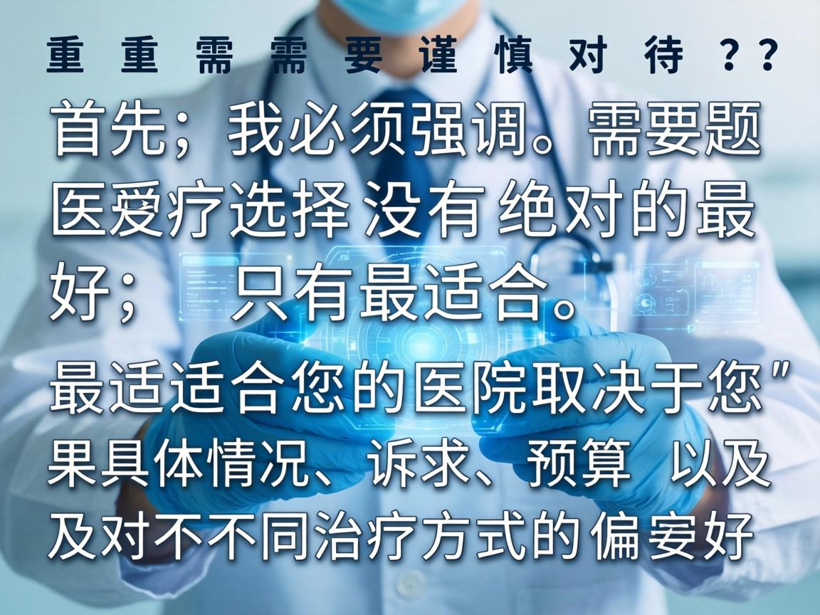 这是一个非常重要且需要谨慎对待的问题。首先，我必须强调，医疗选择没有绝对的最好，只有最适合。最适合您的医院取决于您的具体情况、诉求、预算以及对不同治疗方式的偏好