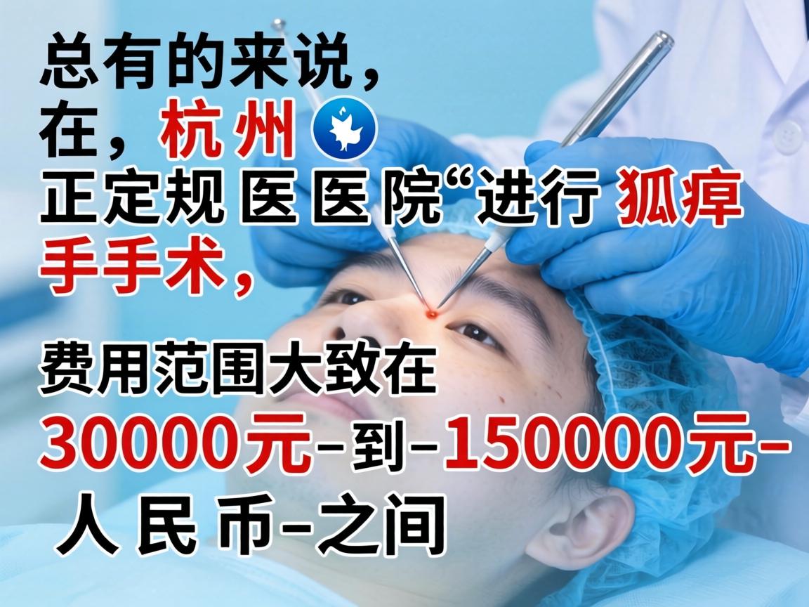 总的来说，在杭州正规医院进行狐臭手术，费用范围大致在 3000元 到 15000元 人民币 之间