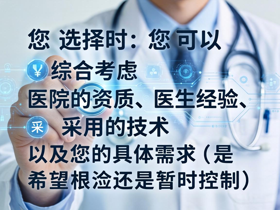 选择时，您可以综合考虑医院的资质、医生经验、采用的技术以及您的具体需求（是希望根治还是暂时控制）