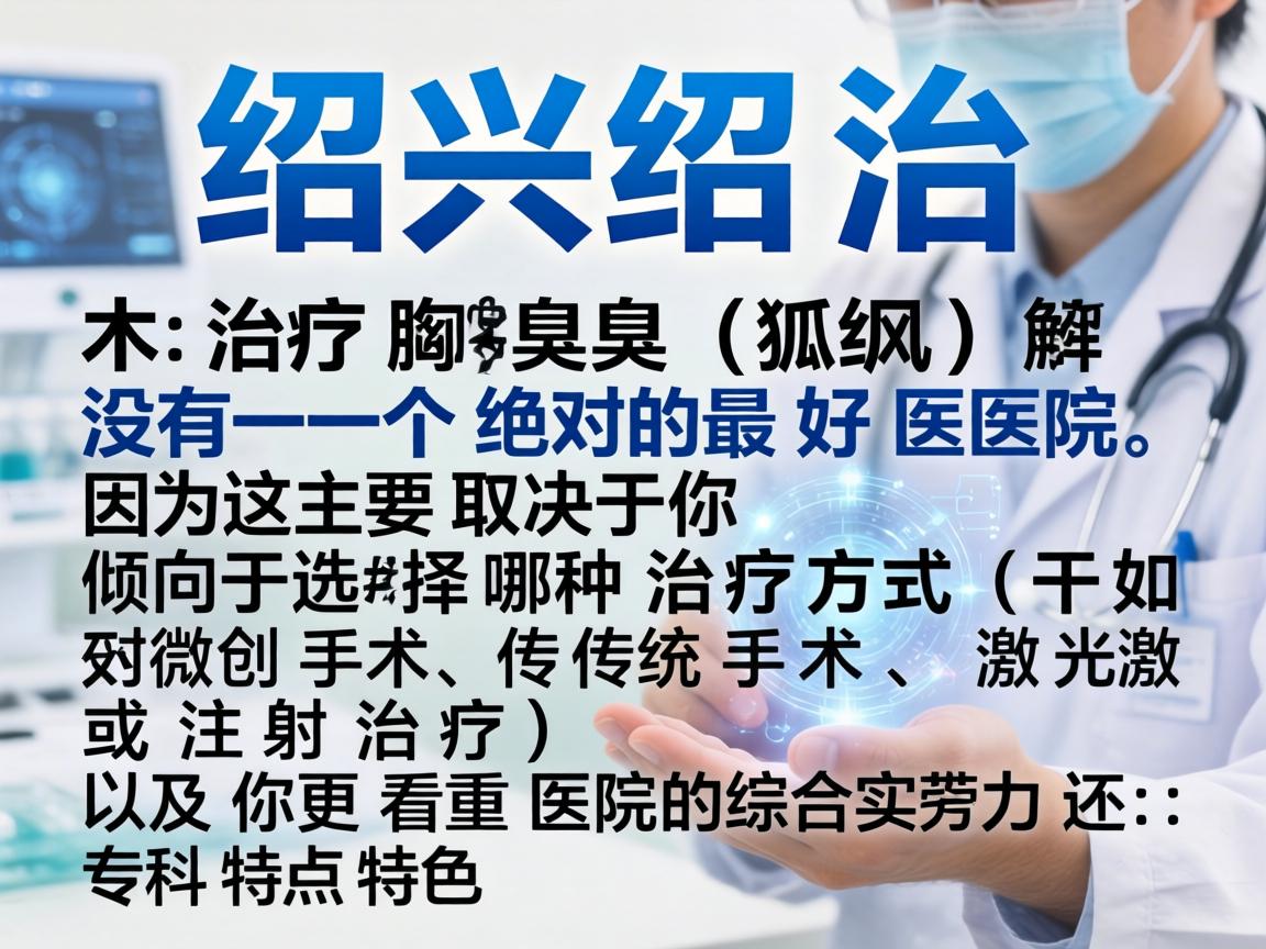 在绍兴，治疗腋臭（狐臭）并没有一个绝对的最好医院，因为这主要取决于你倾向于选择哪种治疗方式（如微创手术、传统手术、激光或注射治疗）以及你更看重医院的综合实力还是专科特色