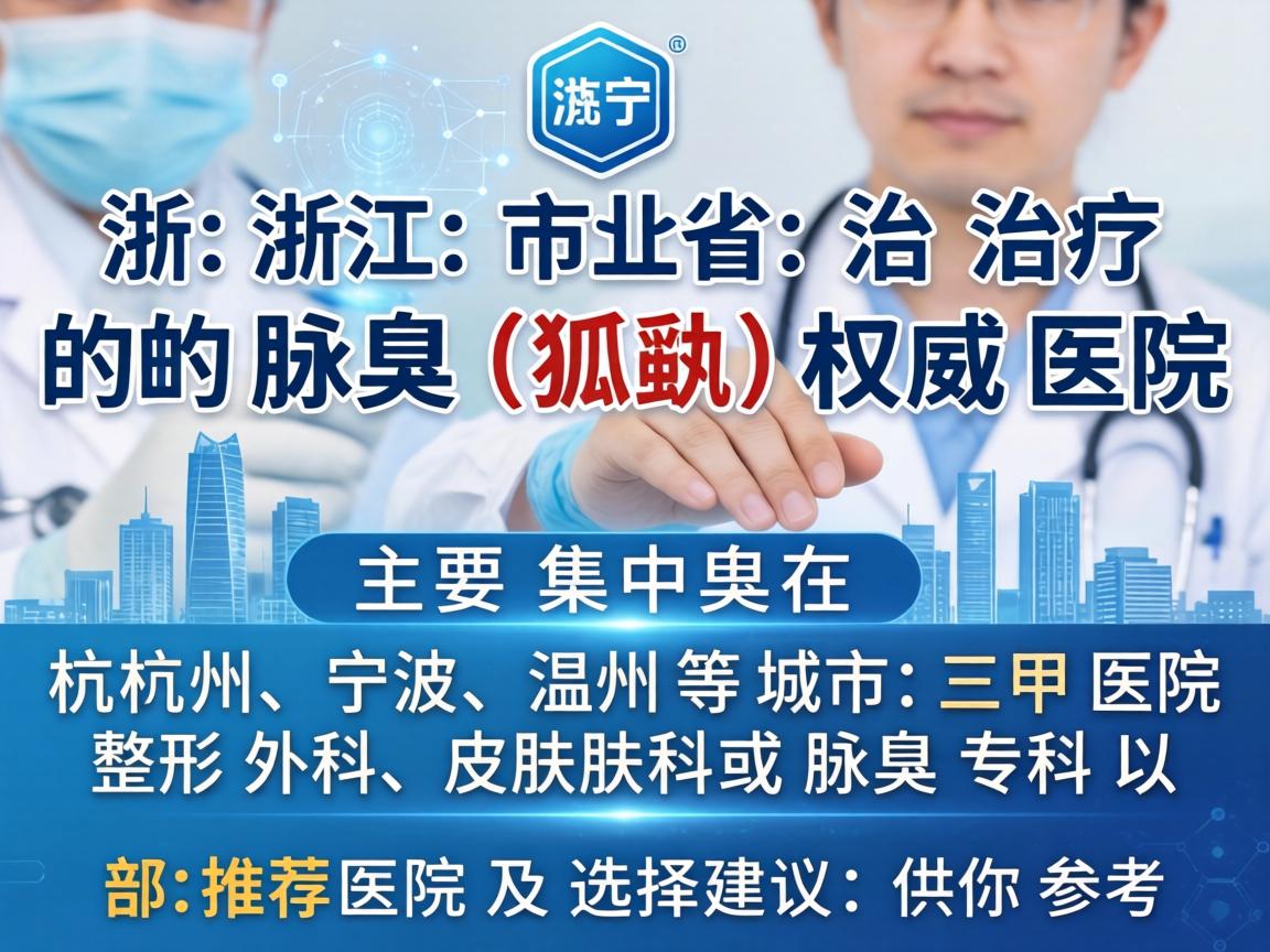 在浙江省，治疗腋臭（狐臭）的权威医院主要集中在杭州、宁波、温州等城市的三甲医院整形外科、皮肤科或腋臭专科。以下是部分推荐医院及选择建议，供你参考