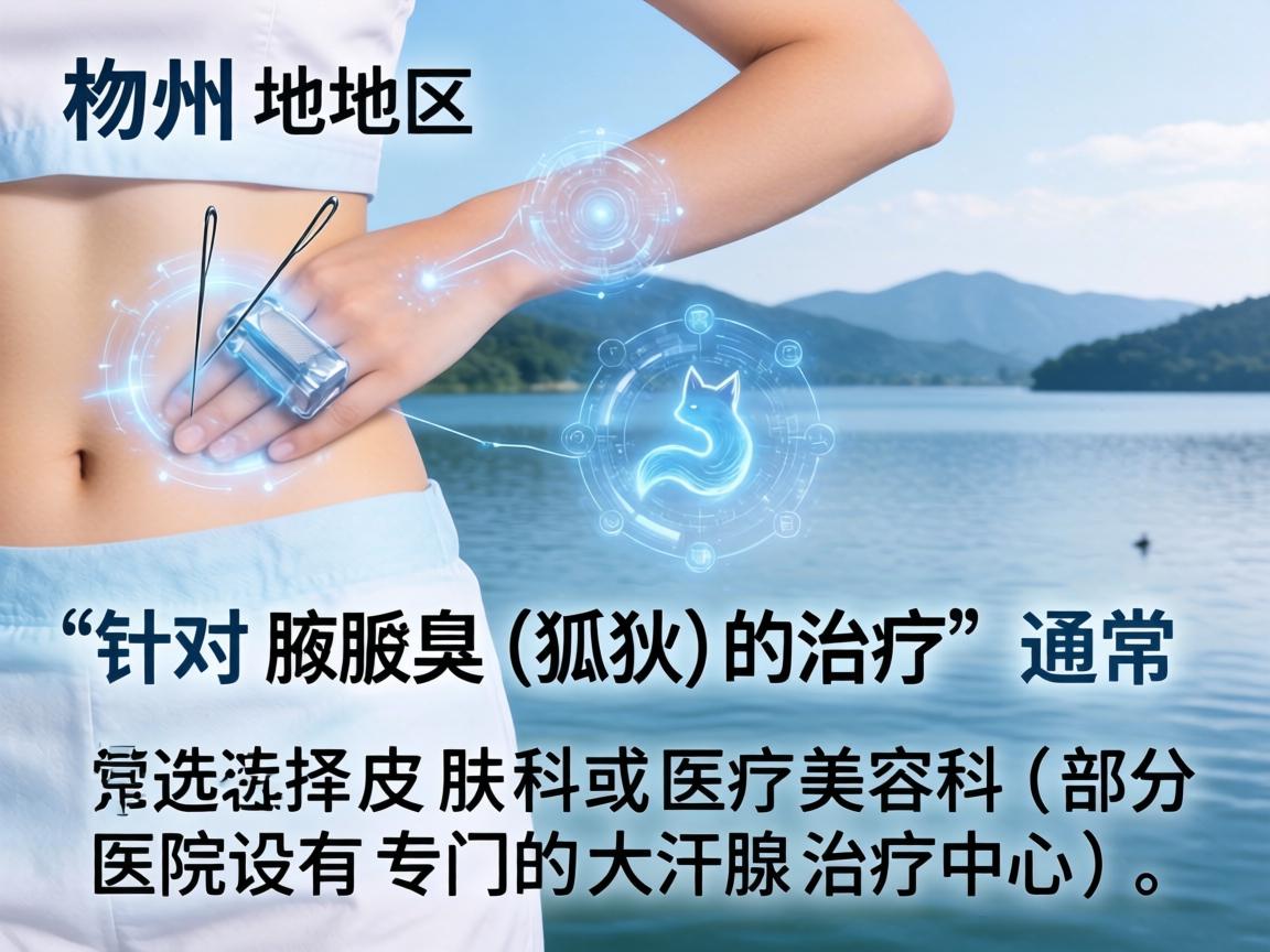 在湖州地区，针对腋臭（狐臭）的治疗，通常选择皮肤科或医疗美容科（部分医院设有专门的大汗腺治疗中心）