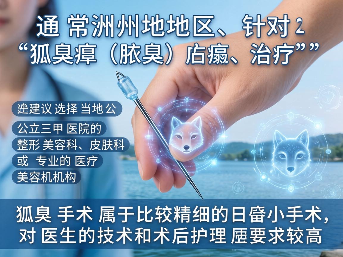 在湖州地区，针对狐臭（腋臭）的治疗，通常建议选择当地公立三甲医院的整形美容科、皮肤科或专业的医疗美容机构。狐臭手术属于比较精细的日间小手术，对医生的技术和术后护理要求较高