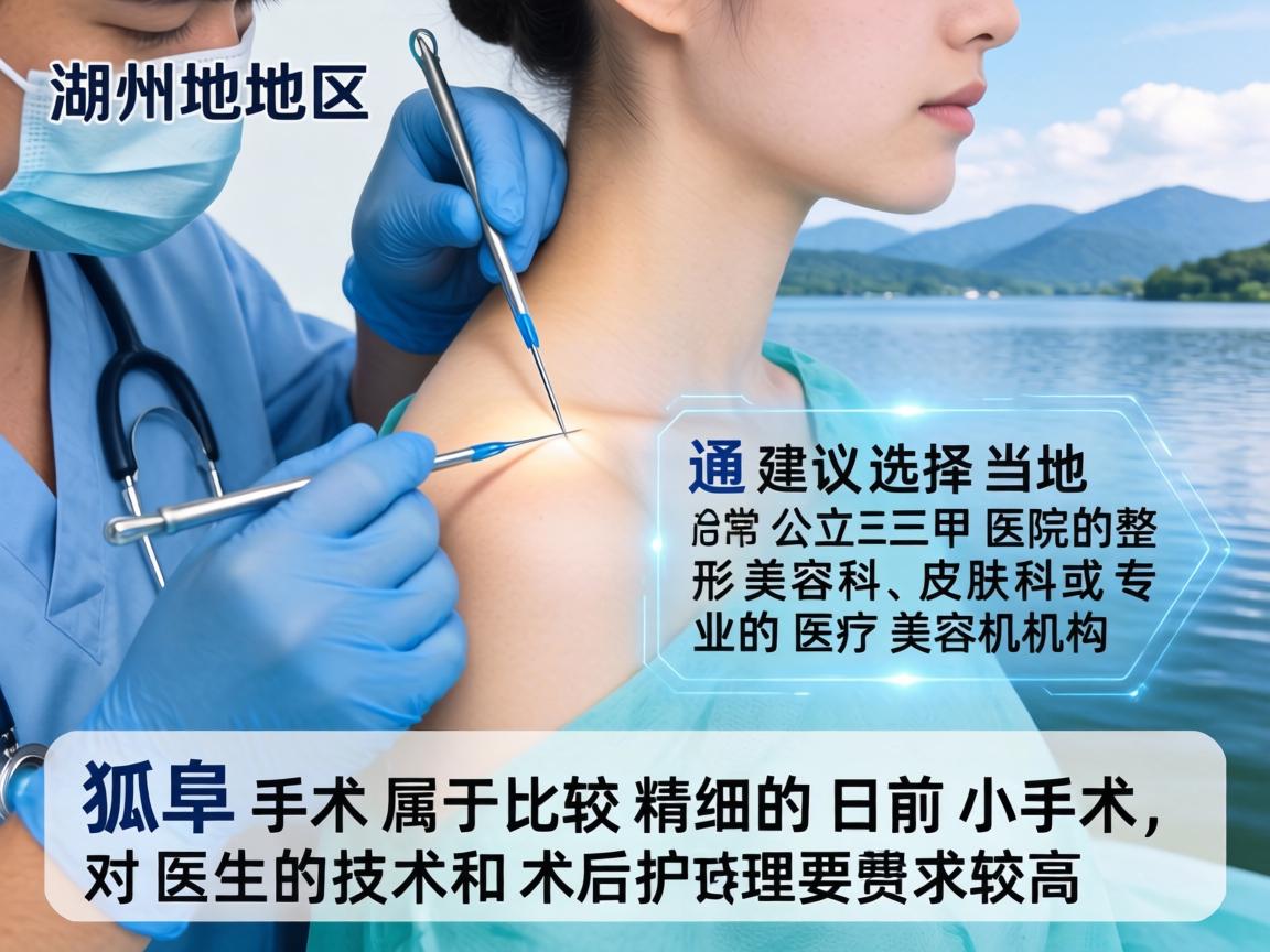 在湖州地区，针对狐臭（腋臭）的治疗，通常建议选择当地公立三甲医院的整形美容科、皮肤科或专业的医疗美容机构。狐臭手术属于比较精细的日间小手术，对医生的技术和术后护理要求较高