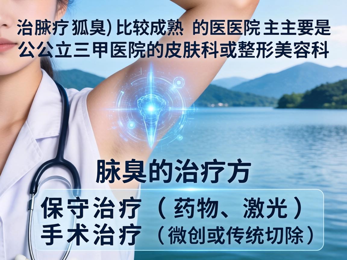 在湖州,治疗腋臭(狐臭)比较成熟的医院主要是公立三甲医院的皮肤科或整形美容科。腋臭的治疗方式分为保守治疗(药物、激光)和手术治疗(微创或传统切除) 在湖州,治疗腋臭(狐臭)比较成熟的医院主要是公立三甲医院的皮肤科或整形美容科。腋臭的治疗方式分为保守治疗(药物、激光)和手术治疗(微创或传统切除)