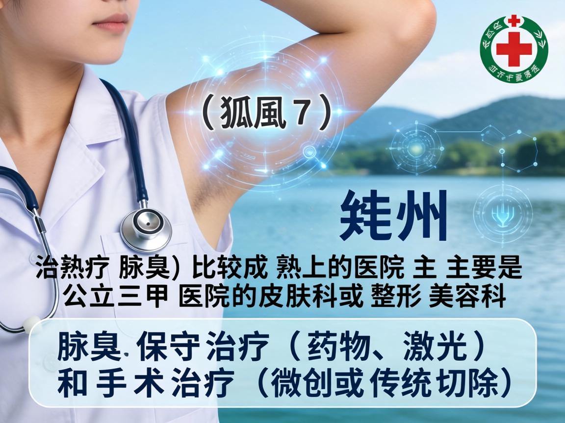在湖州,治疗腋臭(狐臭)比较成熟的医院主要是公立三甲医院的皮肤科或整形美容科。腋臭的治疗方式分为保守治疗(药物、激光)和手术治疗(微创或传统切除) 在湖州,治疗腋臭(狐臭)比较成熟的医院主要是公立三甲医院的皮肤科或整形美容科。腋臭的治疗方式分为保守治疗(药物、激光)和手术治疗(微创或传统切除)