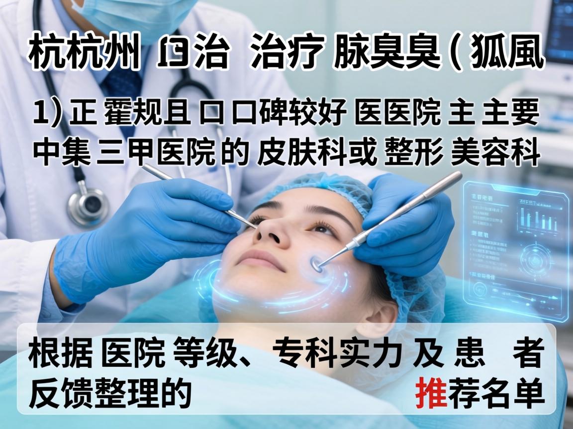 在杭州,治疗腋臭(狐臭)正规且口碑较好的医院主要集中在三甲医院的皮肤科或整形美容科。以下是根据医院等级、专科实力及患者反馈整理的推荐名单 在杭州,治疗腋臭(狐臭)正规且口碑较好的医院主要集中在三甲医院的皮肤科或整形美容科。以下是根据医院等级、专科实力及患者反馈整理的推荐名单