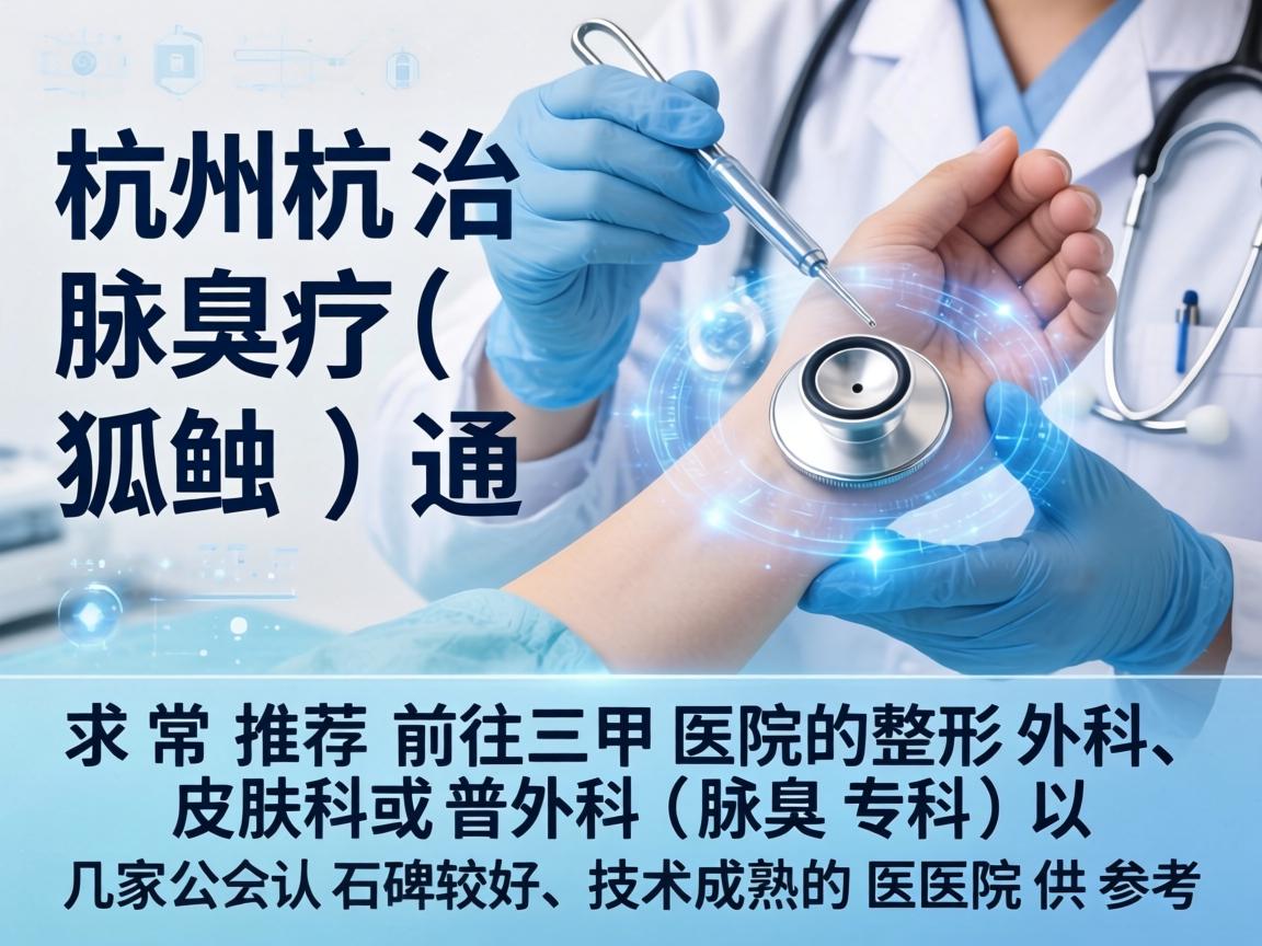 在杭州，治疗腋臭（狐臭）通常推荐前往三甲医院的整形外科、皮肤科或普外科（腋臭专科）以下是几家公认口碑较好、技术成熟的医院供参考