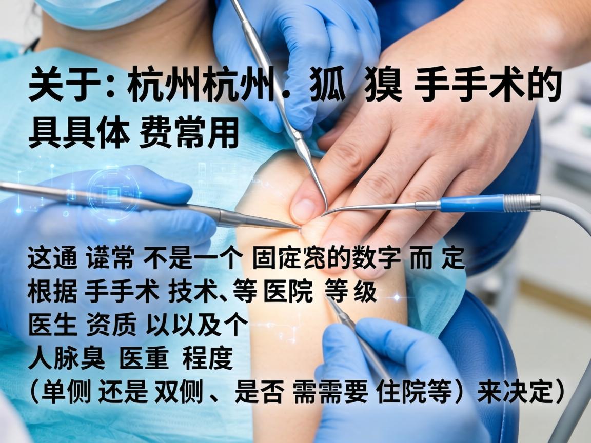 关于杭州狐臭手术的具体费用，这通常不是一个固定的数字，而是根据手术技术、医院等级、医生资质以及个人腋臭严重程度（单侧还是双侧、是否需要住院等）来决定的