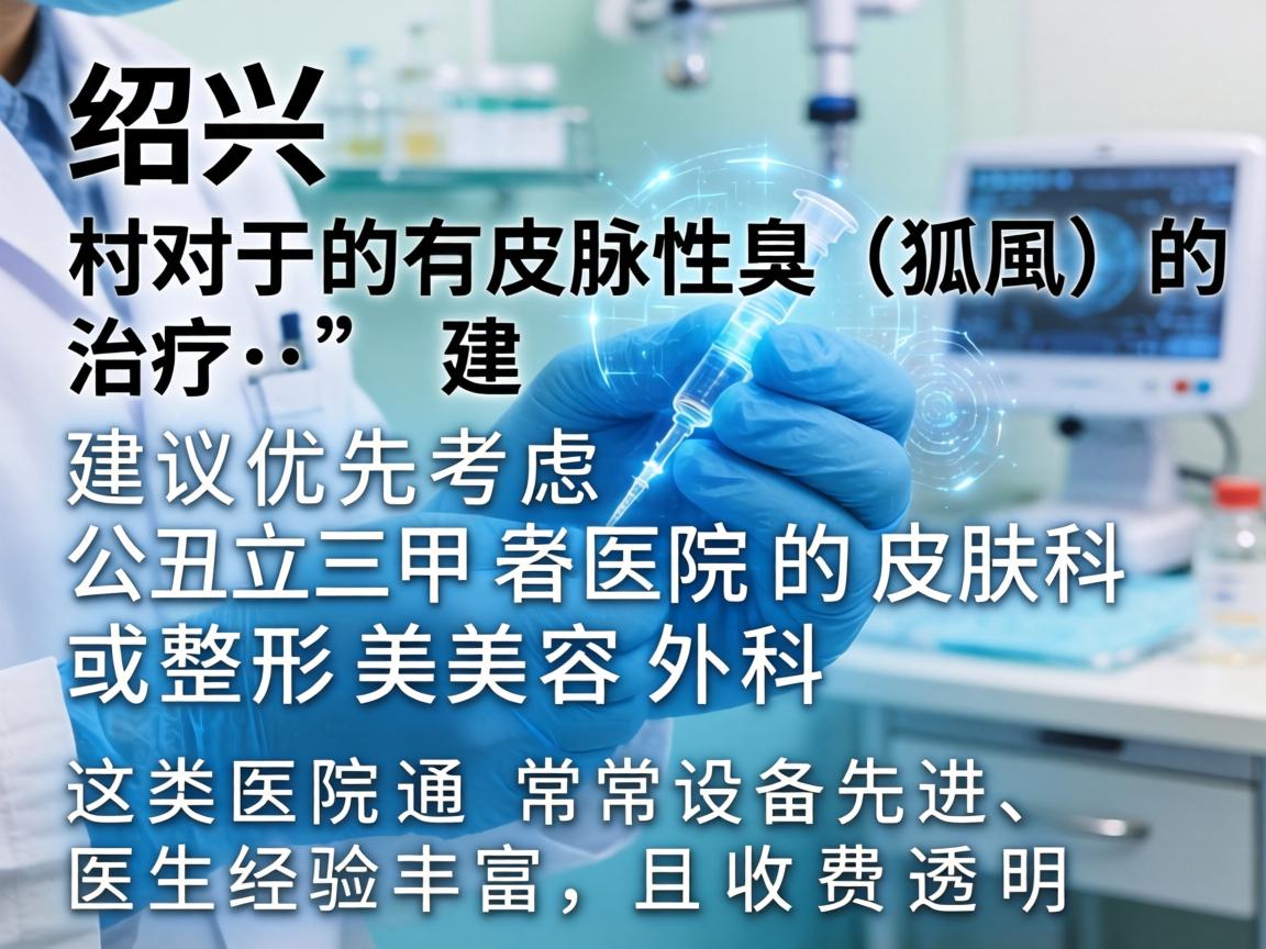 在绍兴，对于腋臭（狐臭）的治疗，建议优先考虑公立三甲医院的皮肤科或整形美容外科。这类医院通常设备先进、医生经验丰富，且收费透明