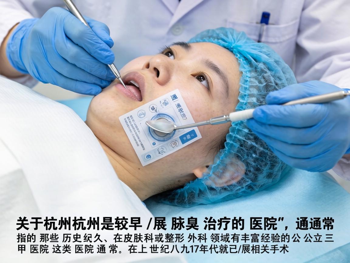 关于杭州较早开展腋臭治疗的医院，通常指的是那些历史较久、在皮肤科或整形外科领域有丰富经验的公立三甲医院。这类医院通常在上世纪八九十年代就已开展相关手术