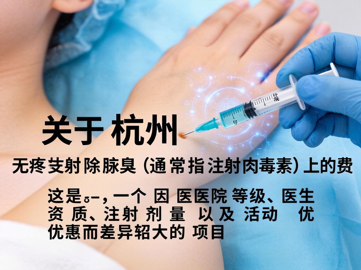关于杭州无痛注射除腋臭（通常指注射肉毒素）的费用，这是一个因医院等级、医生资质、注射剂量以及活动优惠而差异较大的项目