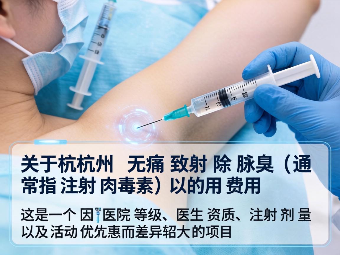 关于杭州无痛注射除腋臭（通常指注射肉毒素）的费用，这是一个因医院等级、医生资质、注射剂量以及活动优惠而差异较大的项目