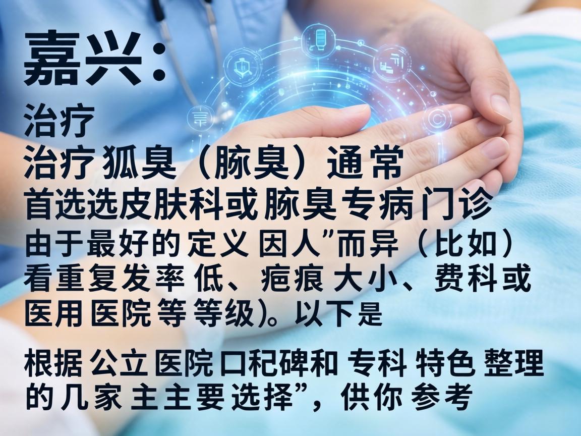在嘉兴，治疗狐臭（腋臭）通常首选皮肤科或腋臭专病门诊。由于最好的定义因人而异（比如看重复发率低、疤痕大小、费用或医院等级）以下是根据公立医院口碑和专科特色整理的几家主要选择，供你参考
