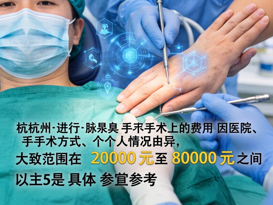 在杭州进行腋臭手术的费用因医院、手术方式和个人情况而异，大致范围在 2000元至8000元 之间。以下是具体参考