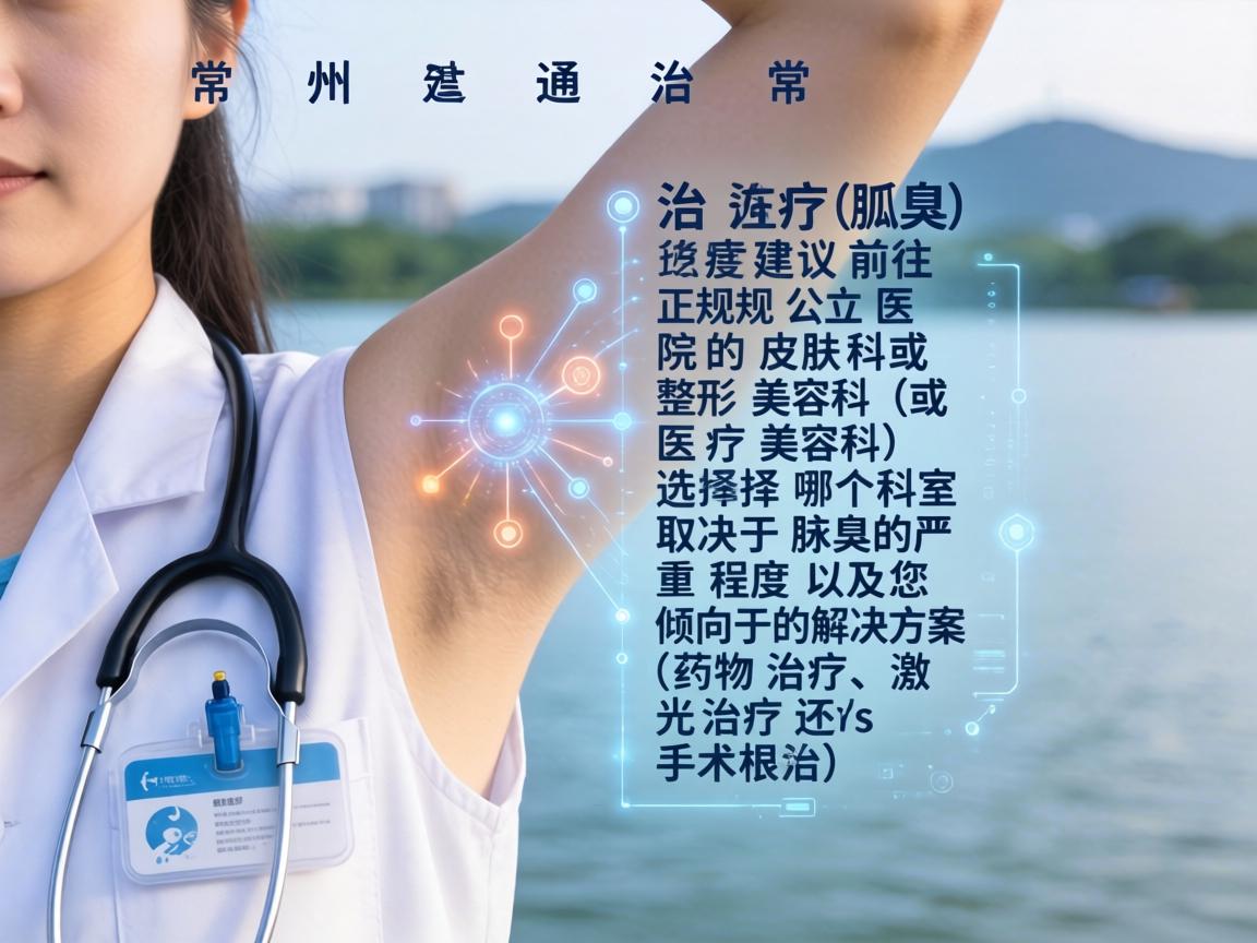 在湖州，治疗腋臭（狐臭）通常建议前往正规公立医院的皮肤科或整形美容科（或医疗美容科）选择哪个科室取决于腋臭的严重程度以及您倾向于的解决方案（药物治疗、激光治疗还是手术根治）