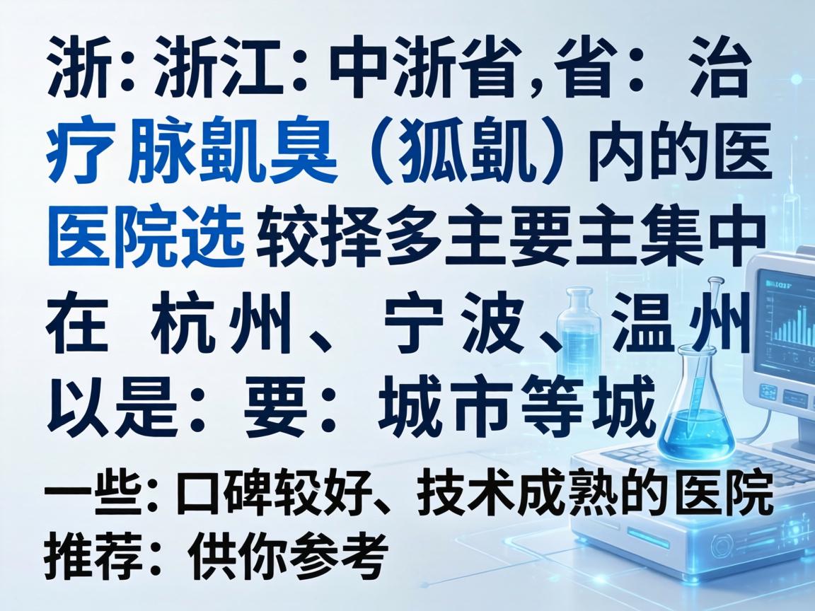 在浙江省，治疗腋臭（狐臭）的医院选择较多，主要集中在杭州、宁波、温州等城市。以下是一些口碑较好、技术成熟的医院推荐，供你参考