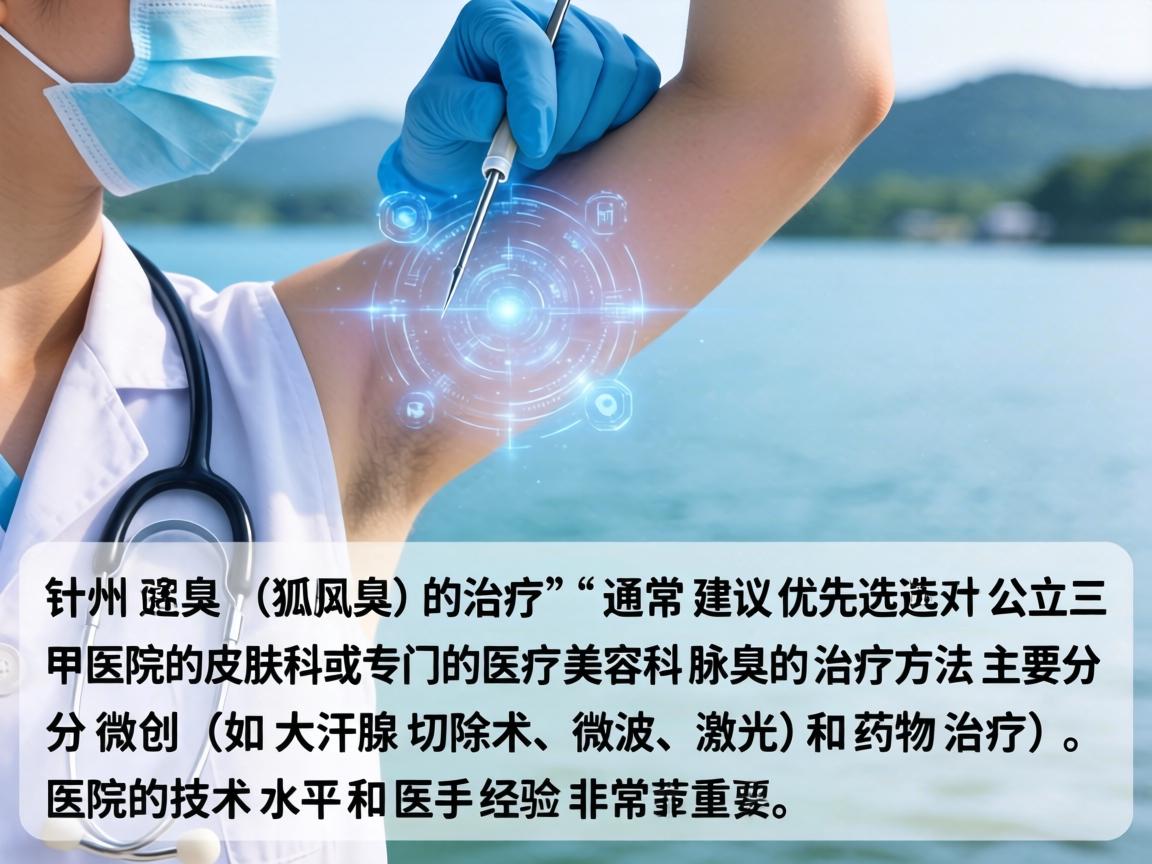 在湖州,针对腋臭(狐臭)的治疗,通常建议优先选择公立三甲医院的皮肤科或专门的医疗美容科。腋臭的治疗方法主要分为微创(如大汗腺切除术、微波、激光)和药物治疗,医院的技术水平和医生经验非常重要 在湖州,针对腋臭(狐臭)的治疗,通常建议优先选择公立三甲医院的皮肤科或专门的医疗美容科。腋臭的治疗方法主要分为微创(如大汗腺切除术、微波、激光)和药物治疗,医院的技术水平和医生经验非常重要