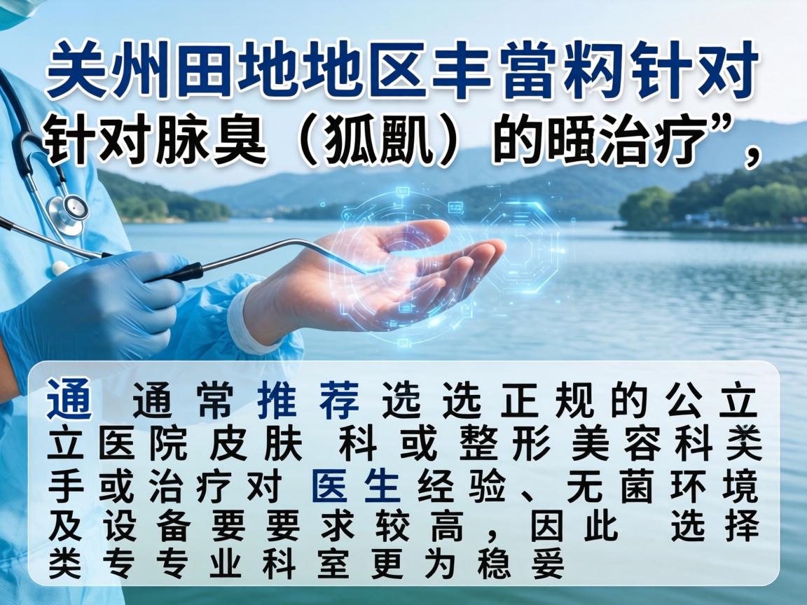 在湖州地区,针对腋臭(狐臭)的治疗,通常推荐选择正规的公立医院皮肤科或整形美容科。这类手术或治疗对医生经验、无菌环境及设备要求较高,因此选择专业科室更为稳妥 在湖州地区,针对腋臭(狐臭)的治疗,通常推荐选择正规的公立医院皮肤科或整形美容科。这类手术或治疗对医生经验、无菌环境及设备要求较高,因此选择专业科室更为稳妥