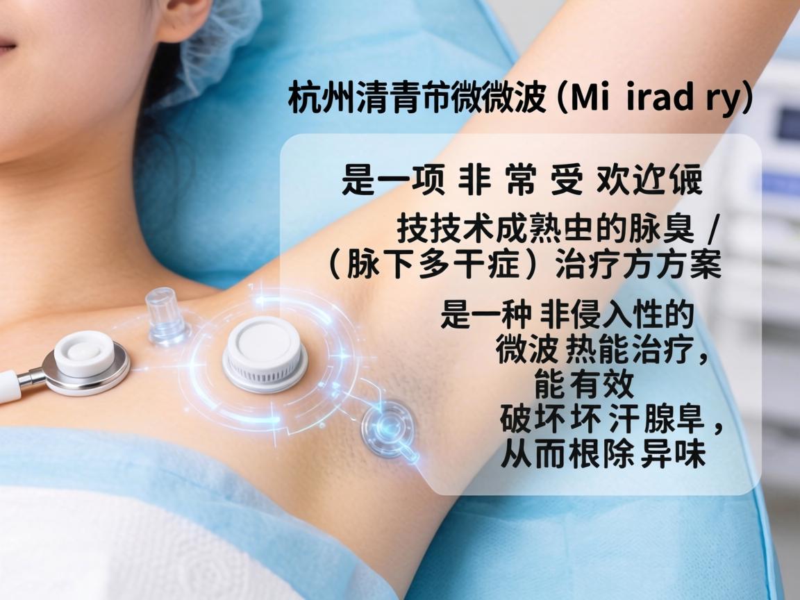 在杭州，清新微波（Miradry）是一项非常受欢迎且技术成熟的腋臭（腋下多汗症）治疗方案。它是一种非侵入性的微波热能治疗，能有效破坏汗腺，从而根除异味