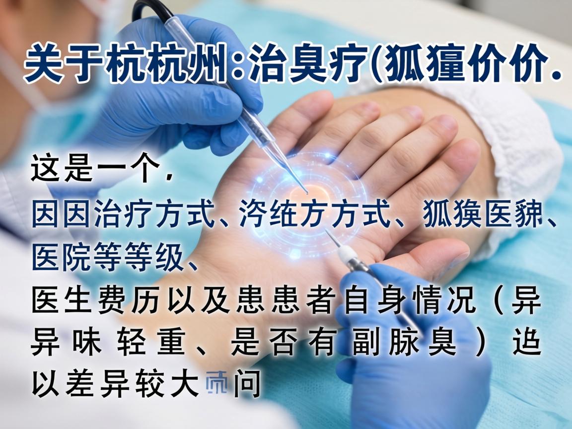 关于杭州治疗狐臭（腋臭）的价格，这是一个因治疗方式、医院等级、医生资历以及患者自身情况（如异味轻重、是否有副腋臭）而差异较大的问题