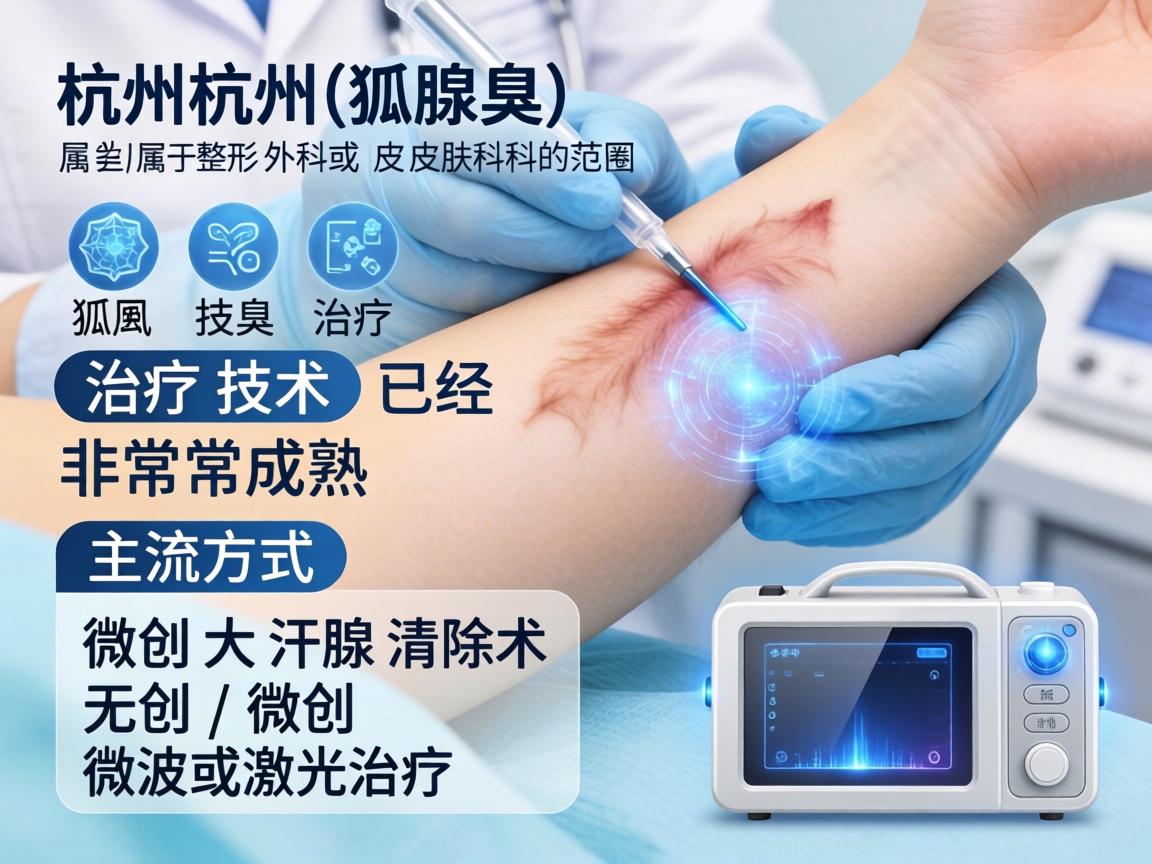 在杭州，腋臭（狐臭）治疗属于整形外科或皮肤科的范畴。治疗技术已经非常成熟，主流方式包括微创大汗腺清除术和无创/微创的微波或激光治疗